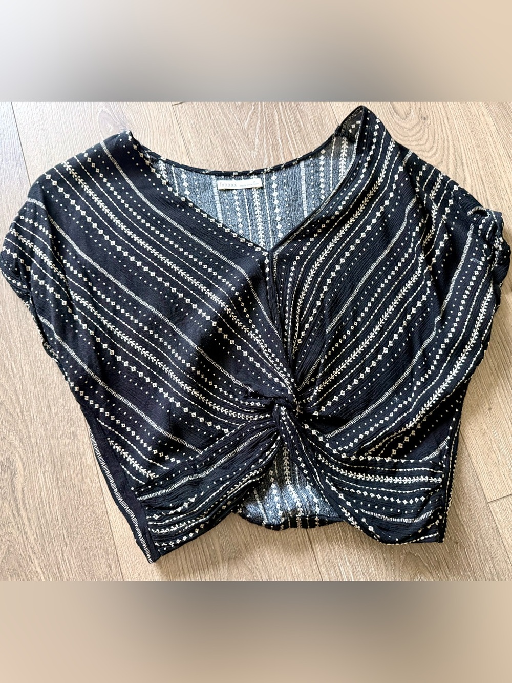 Becool Twist-Front Striped Crop Top